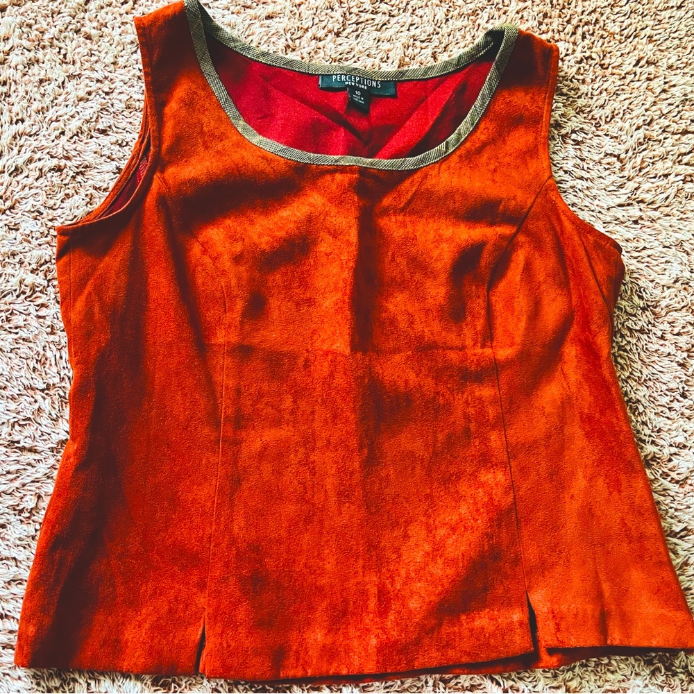 Rust Suede Crop Top